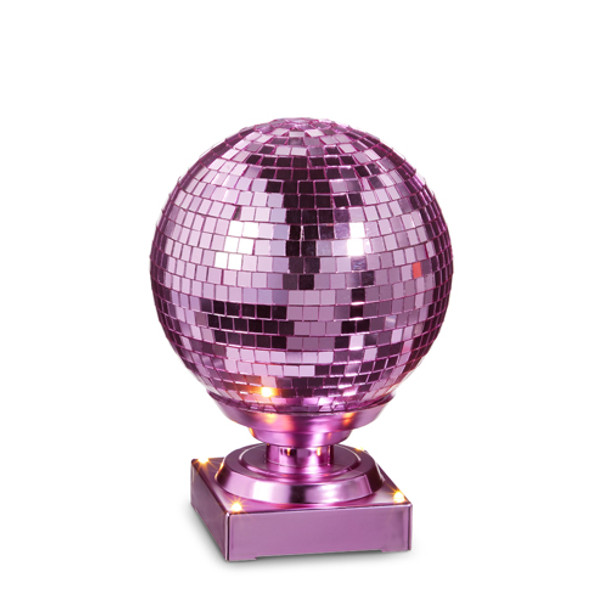 Raz 7.75" Silver or Pink Animated Spinning Disco Ball Christmas Decoration -3