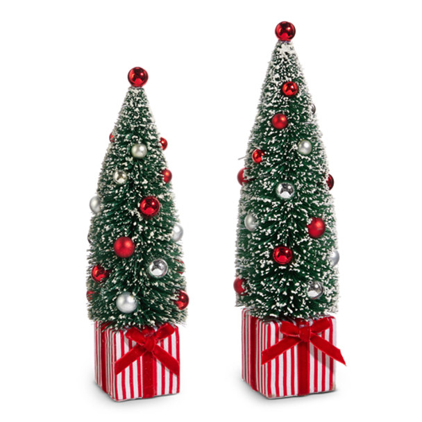 Raz 11" Bottle Brush Trees in Presents Christmas Decoration 4416379