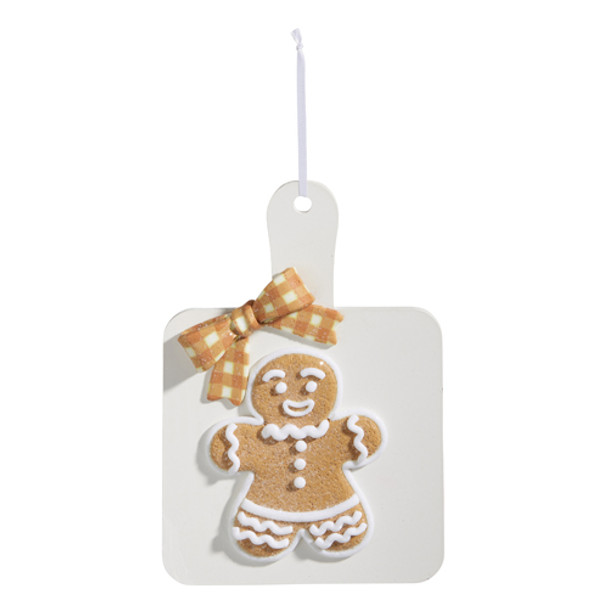 Raz 7.75" Gingerbread Cookie Cutting Board Christmas Ornament 4416387 -2