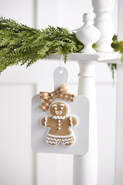 Raz 7.75" Gingerbread Cookie Cutting Board Christmas Ornament 4416387