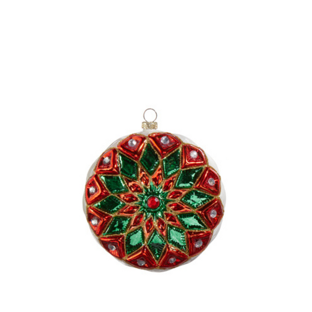 Raz 5" Multicolor Starburst Vintage Inspired Glass Christmas Ornament 4424535 -3
