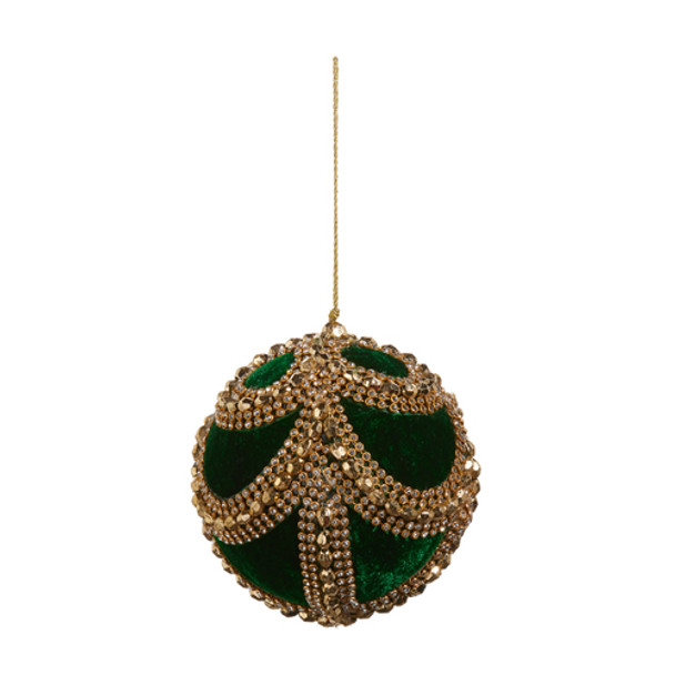 Raz 4" Red or Green Velvet Jeweled Christmas Ornament  -3