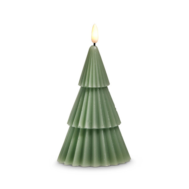 Raz 6" Pale Green Christmas Tree Battery Operated Candle Lighted Flickering Flame 4432917-2