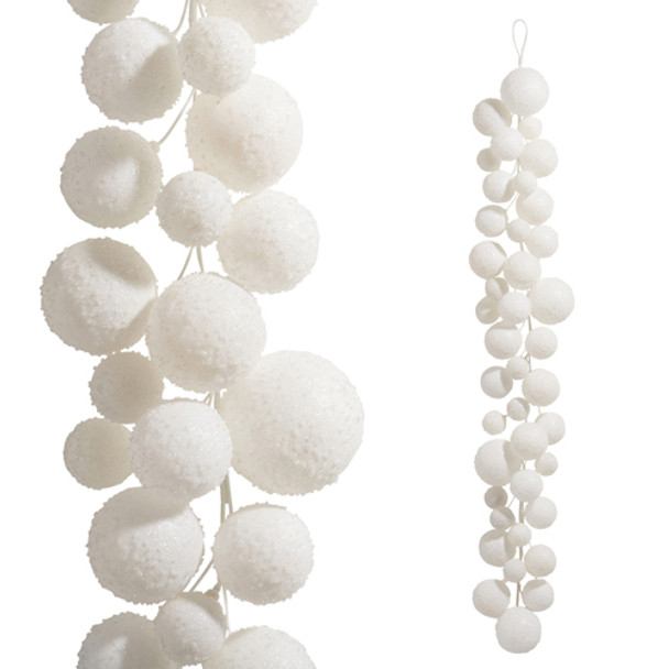 Raz 4' Snow Ball Christmas Garland G4432719