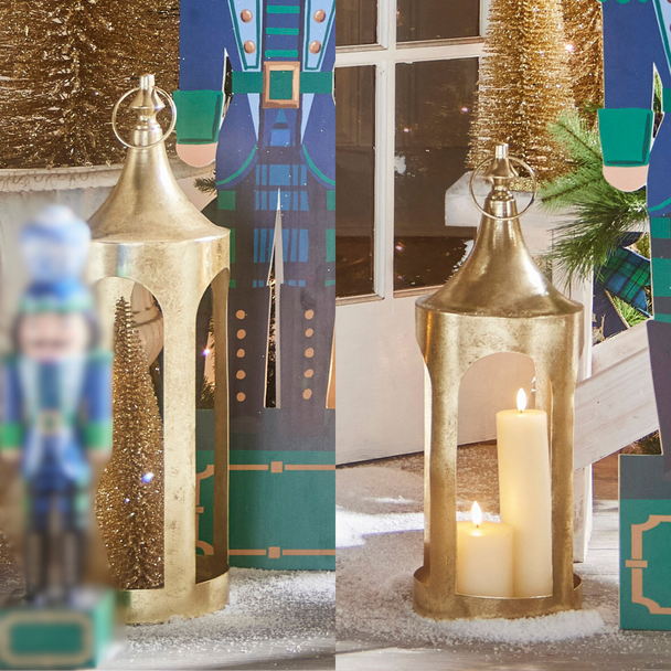 Raz 21" or 24" Gold Christmas Lantern 