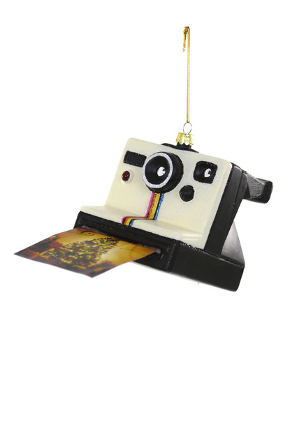 Cody Foster 3.25" Instant Photo Camera Glass Christmas Ornament GL-562