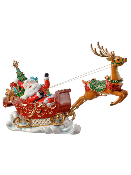 Regency 16" Santa with Flying Reindeer Christmas Decoration MTX71077