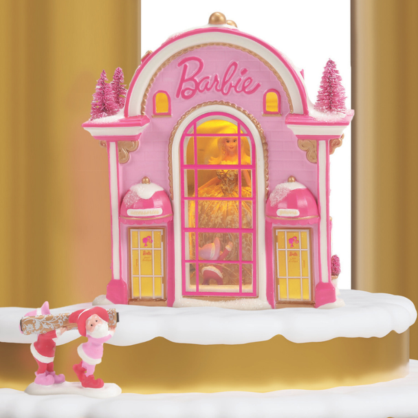 Department 56 North Pole Village Barbie Gown Boutique Building 6014682