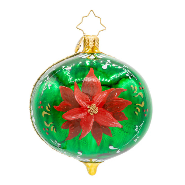 Christopher Radko Fantasia Poinsettia Reflections Glass Christmas Ornament 1022122 -2