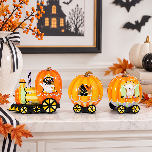 Raz 6" 3 Piece Candy Halloween Train Decoration 4510333-2