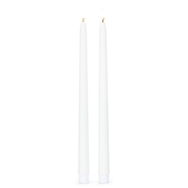Raz 7", 10", 12.5" White Taper Candle Set of 2 Tapers -4