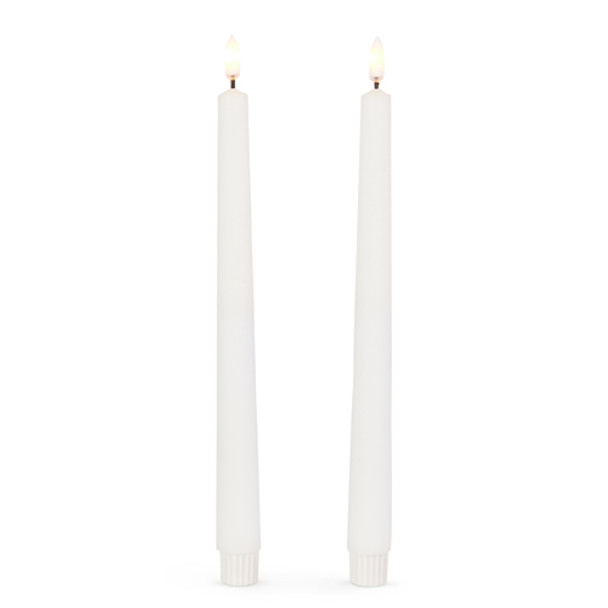Raz 7", 10", 12.5" White Taper Candle Set of 2 Tapers -3