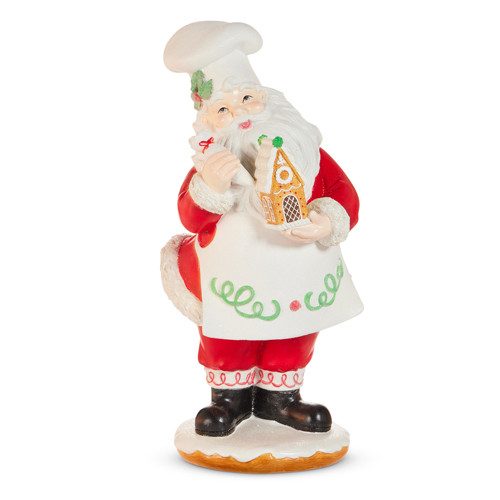 Raz 15" Red Gingerbread House Santa Christmas Figure 4510371