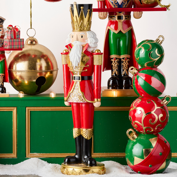 Raz 47" Large Red and Gold Nutcracker Christmas Decoration 4510507 Raz 47" Large Red and Gold Nutcracker Christmas Decoration 4510507