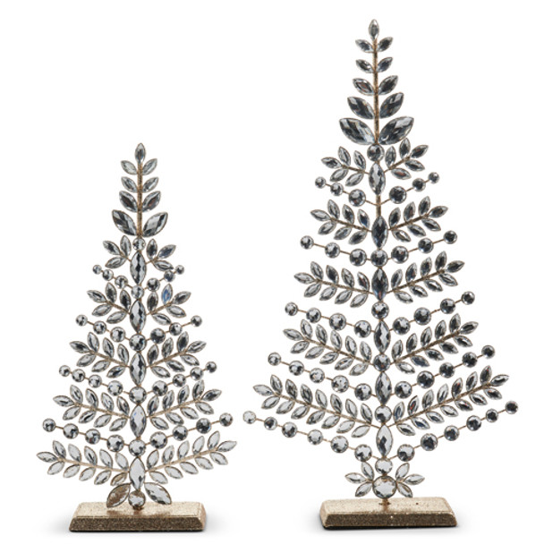 Raz 19" Clear Jeweled Christmas Tree Figure 4513512