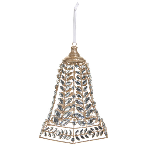 Raz 12.5" Clear Jeweled Bell Christmas Ornament 4513561