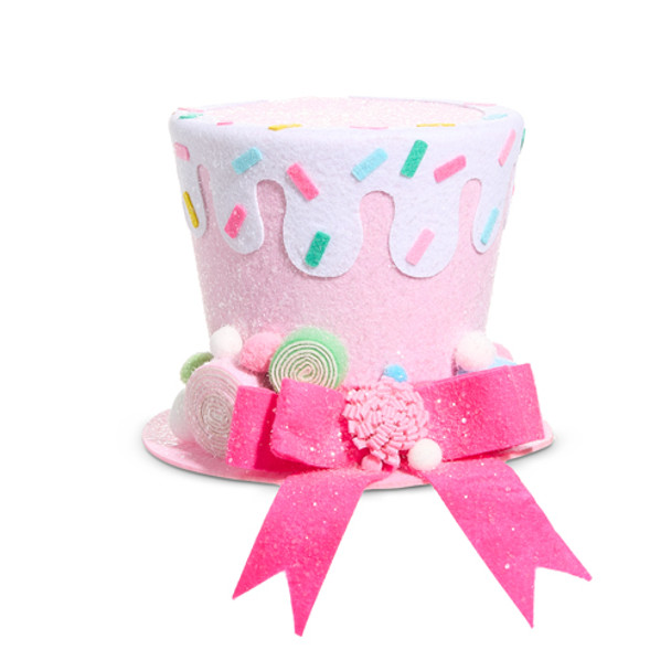 Raz Pink Sprinkles Top Hat Christmas Decoration  -2