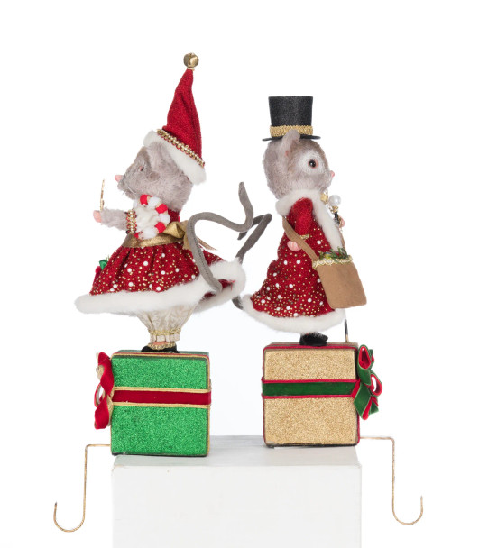 Katherine's Collection 16.5" Set of 2 Royal Christmas Ball Mouse Stocking Holders 28-528803 -3
