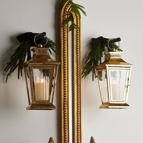 Raz 18" Set of 2 Gold Lanterns Christmas Decoration 4517015