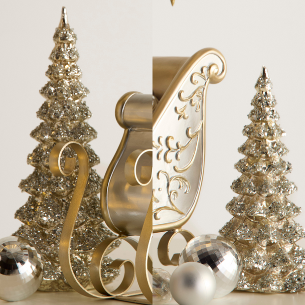 Raz 13" Silver Sequin Trees Christmas Decoration 4524504