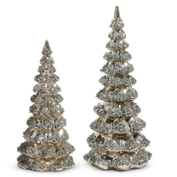 Raz 13" Silver Sequin Trees Christmas Decoration 4524504 -2