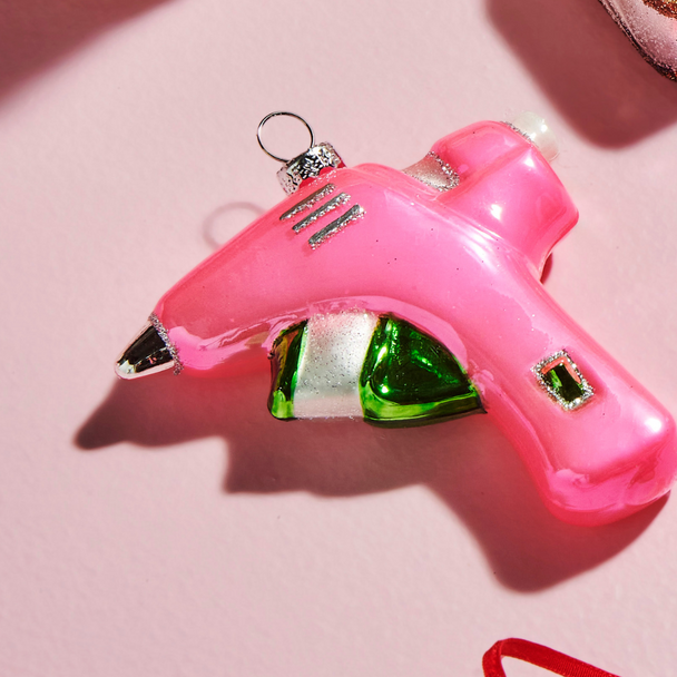 Raz 3.75" Pink Glue Gun Glass Christmas Ornament 4524869