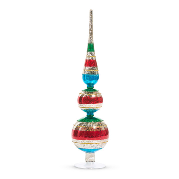 Raz 12" or 16.5" Red, Green, and Blue Vintage Final Glass Christmas Decoration -2