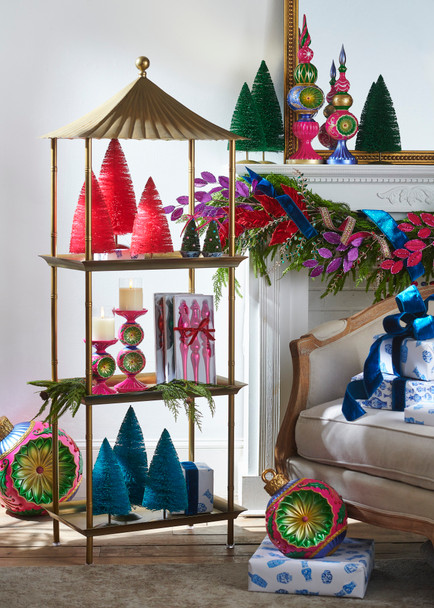 Raz 59" Gold Pagoda Shelf Christmas Decoration 4528103