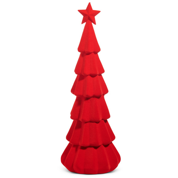 Raz 29.5" Red or Green Flocked Tree Christmas Decoration -2