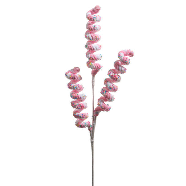 Raz 29.5" Pink and White Sprinkled Candy Twirl Christmas Tree Spray F4506675