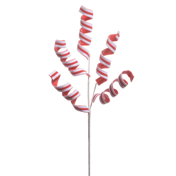 Raz 25" Red and White Glitter Twirl Christmas Tree Spray F4506742