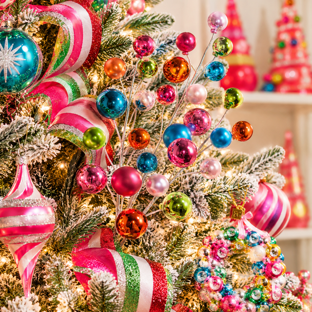 Raz 29" Multicolor Ball Spray Christmas Tree Accessory F4516201-2