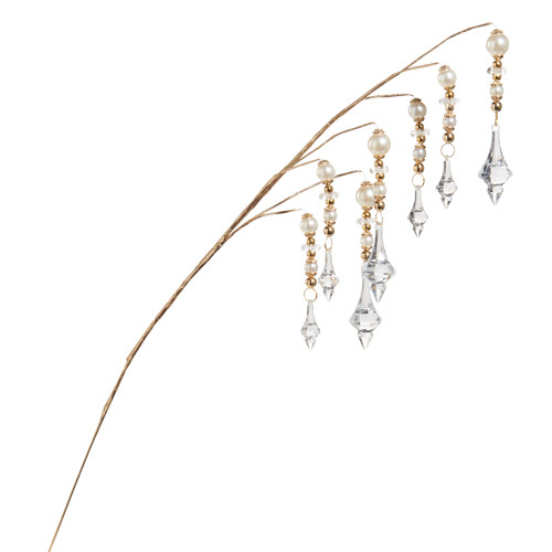 Raz 32.5" Pearl Crystal Dripping Christmas Tree Spray  F4517572