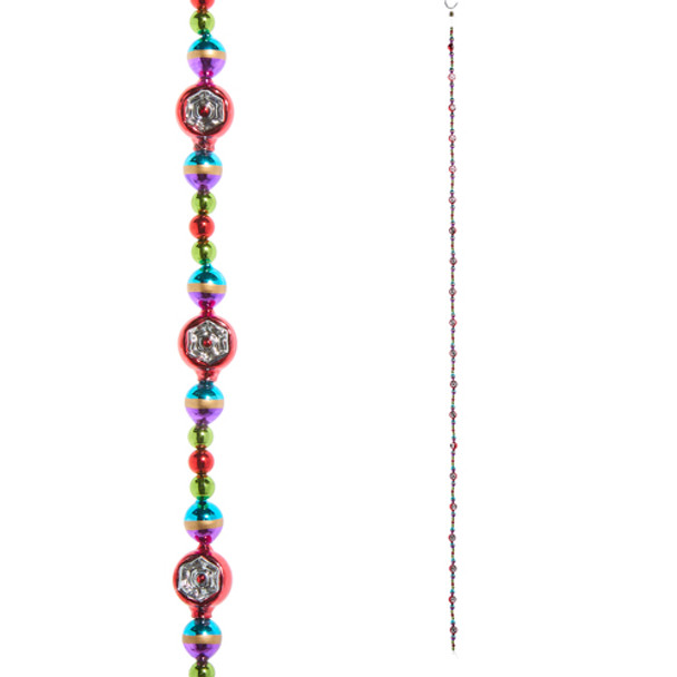 Raz Eric Cortina 6' Reflector Glass Christmas Tree Garland G4553133