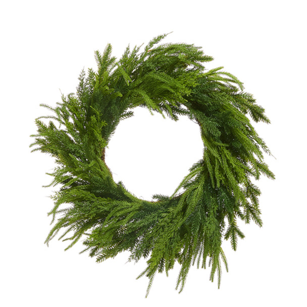 Raz 28" Real Feel Mixed Cedar Christmas Wreath W4511744 Raz 28" Real Feel Mixed Cedar Christmas Wreath W4511744