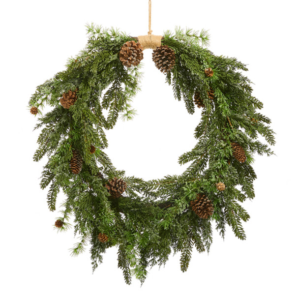 Raz 34" Oval Mixed Pine and Pinecone Real Feel Christmas Wreath W4511779 Raz 34" Oval Mixed Pine and Pinecone Real Feel Christmas Wreath W4511779