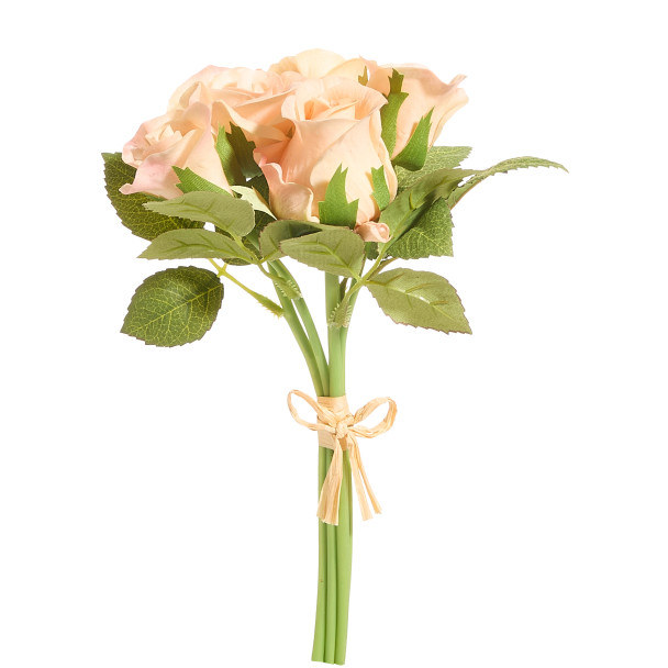 Raz 10" Soft Peach Real Feel Rose Bundle Spring Decoration F4502256