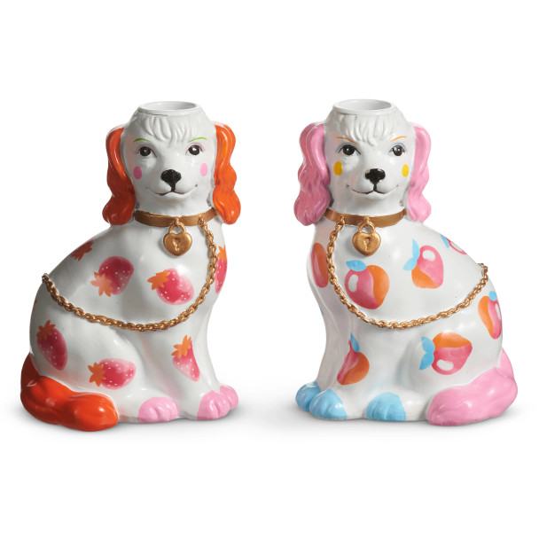 Raz 5.75" Dog Candle Holder with Fruit Motif Spring or Summer Decor 4610240 -2