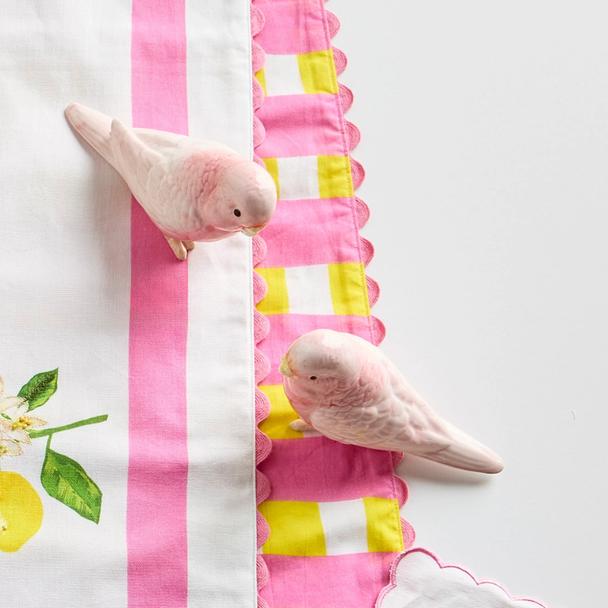 Raz 7.25" Set of 2 Pink Parrot Spring or Summer Decoration 4610246