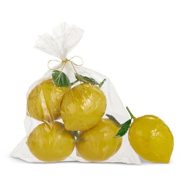 Raz 5" Bag of 4 Paper Mache Lemons Spring or Summer Decor 4611226 -2