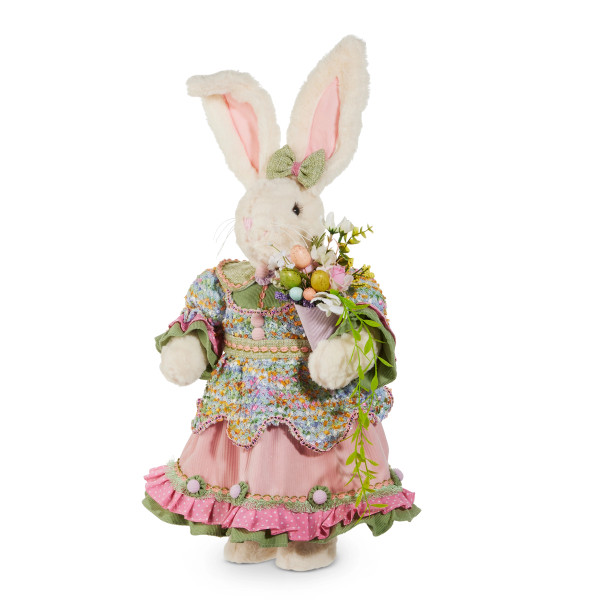 Raz 24" Mr. and Mrs. Bunny with Pink Accents Easter Decoration -3