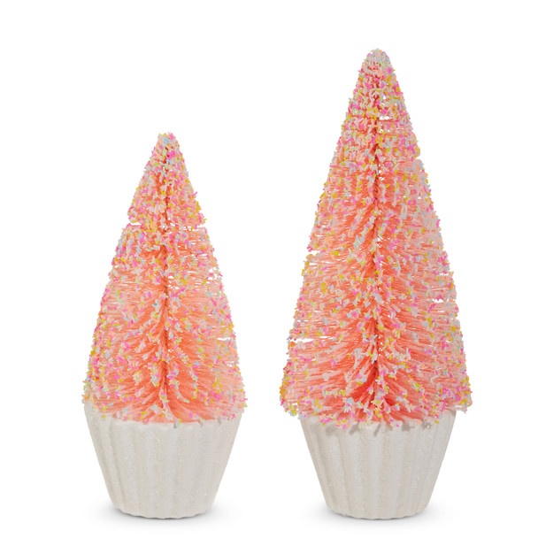 Raz 10.75" Sprinkle Bottle Brush Trees Easter Decoration 4616033 -2