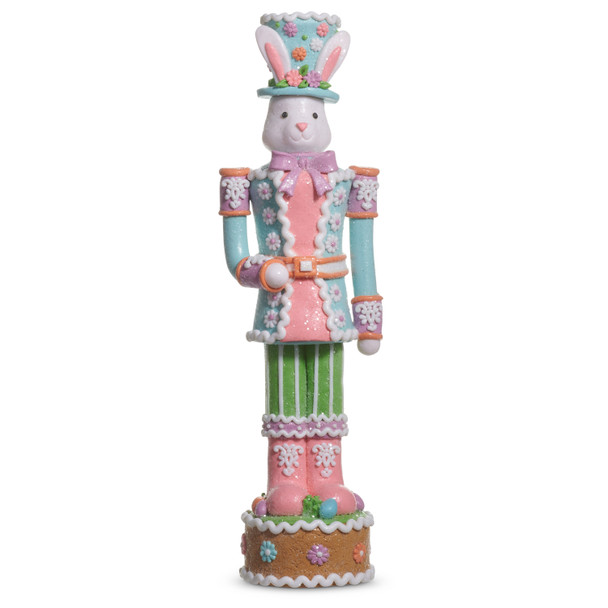 Raz 13.5" Easter Bunny Gingerbread Nutcracker Figure 4616040