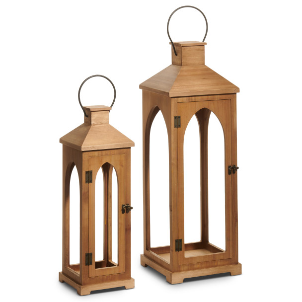 Raz 27" Wood Grain Lanterns Spring or Summer Decor 4625929 -2
