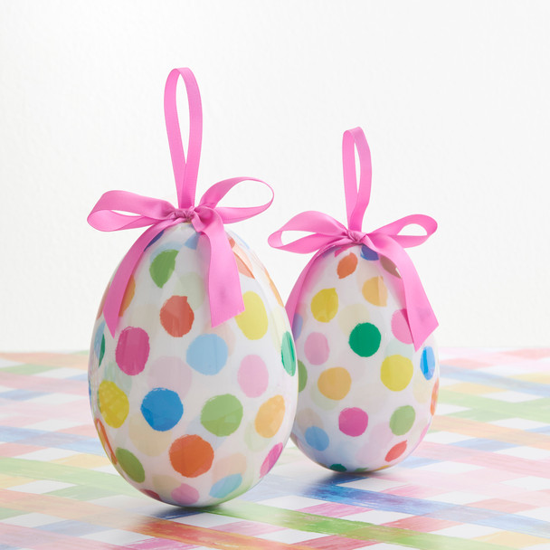 Raz 4.5" or 6" Polka Dot Confetti Easter Egg Ornament
