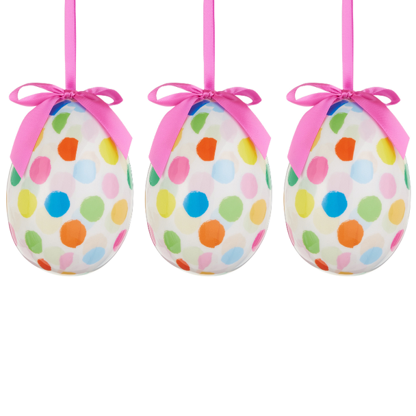 Raz 4.5" or 6" Polka Dot Confetti Easter Egg Ornament -3