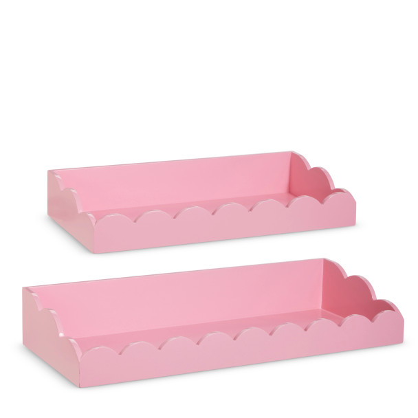 Raz 23.5" Pink Scalloped Shelves Spring Home Decor 4659022