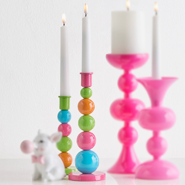 Raz 8.5" Bright Bubble Candlesticks Spring Home Decor 4659034