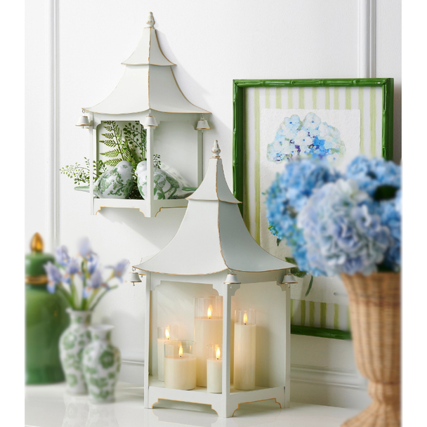 Raz 20" or 24" White Pagoda Wall Lantern Spring or Summer Decor 