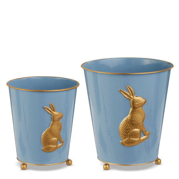 Raz 9.25" Blue Bunny Cache Pots Spring Decoration 4659098 -2